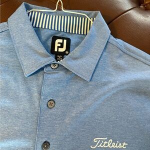 Titleist / Foot Joy Men’s Heather Sky Blue Polo with Embroidered Logo